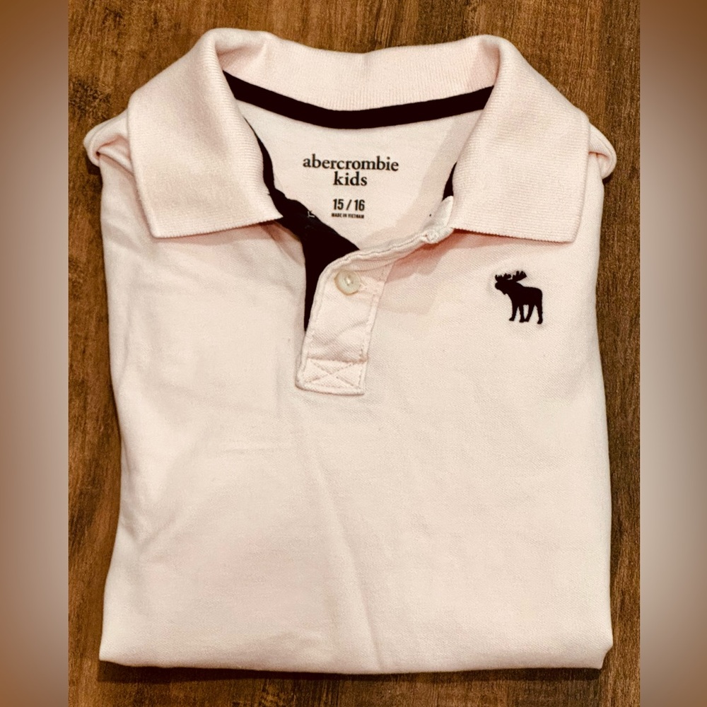 Light pink Boys Abercrombie Polo new without tags Size 15/16 very nice!